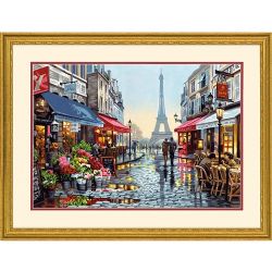 PEINTURE À NUMÉROS BOUTIQUE DE FLEURS À PARIS 20X14